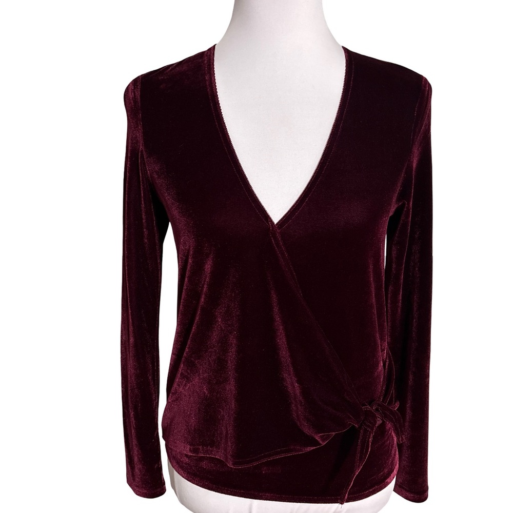 Lilla P Burgundy Velvet Blouse